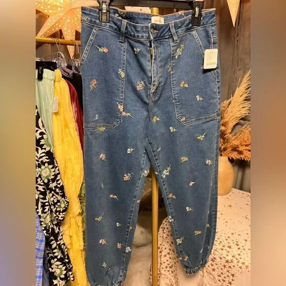 Driftwood x Free People Embroidered Denim Joggers - Picture 4 of 6